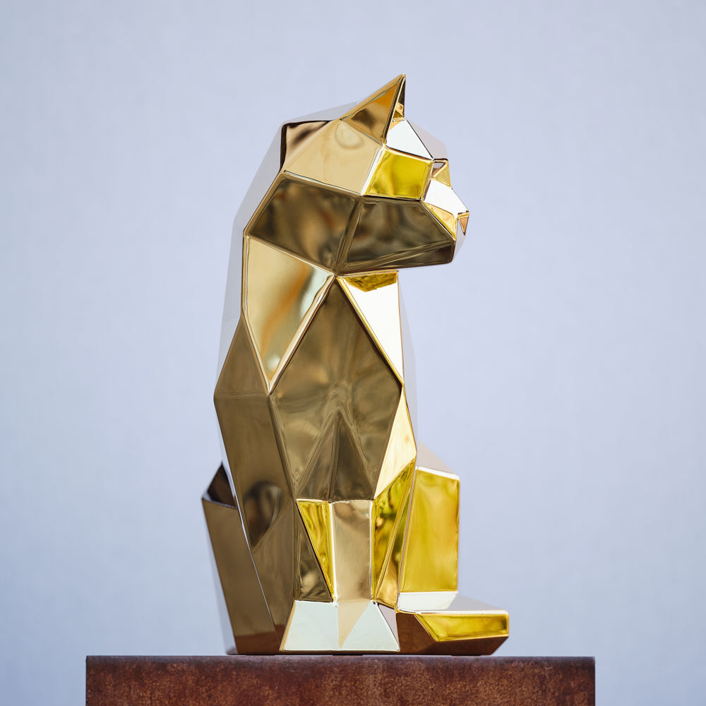Katzenskulptur gold