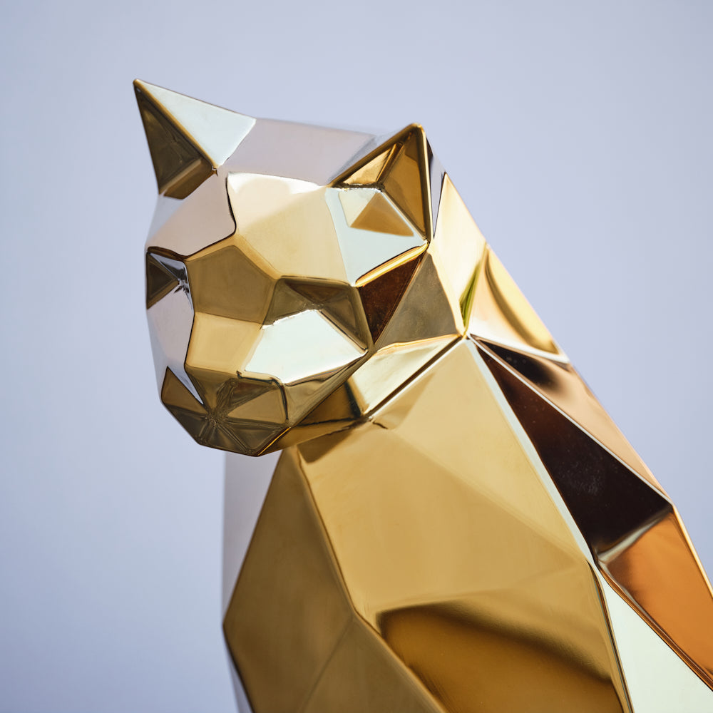 Katzenskulptur gold